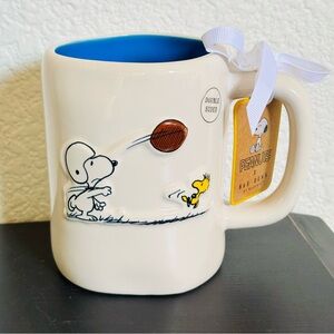 RAE DUNN x Peanuts SNOOPY & Woodstock Football ‘GO TEAM!’ Coffee Mug NEW